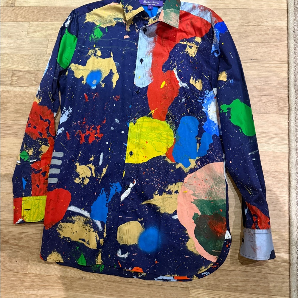 Ralph Lauren Purple Label Multicolor Abstract Blouse